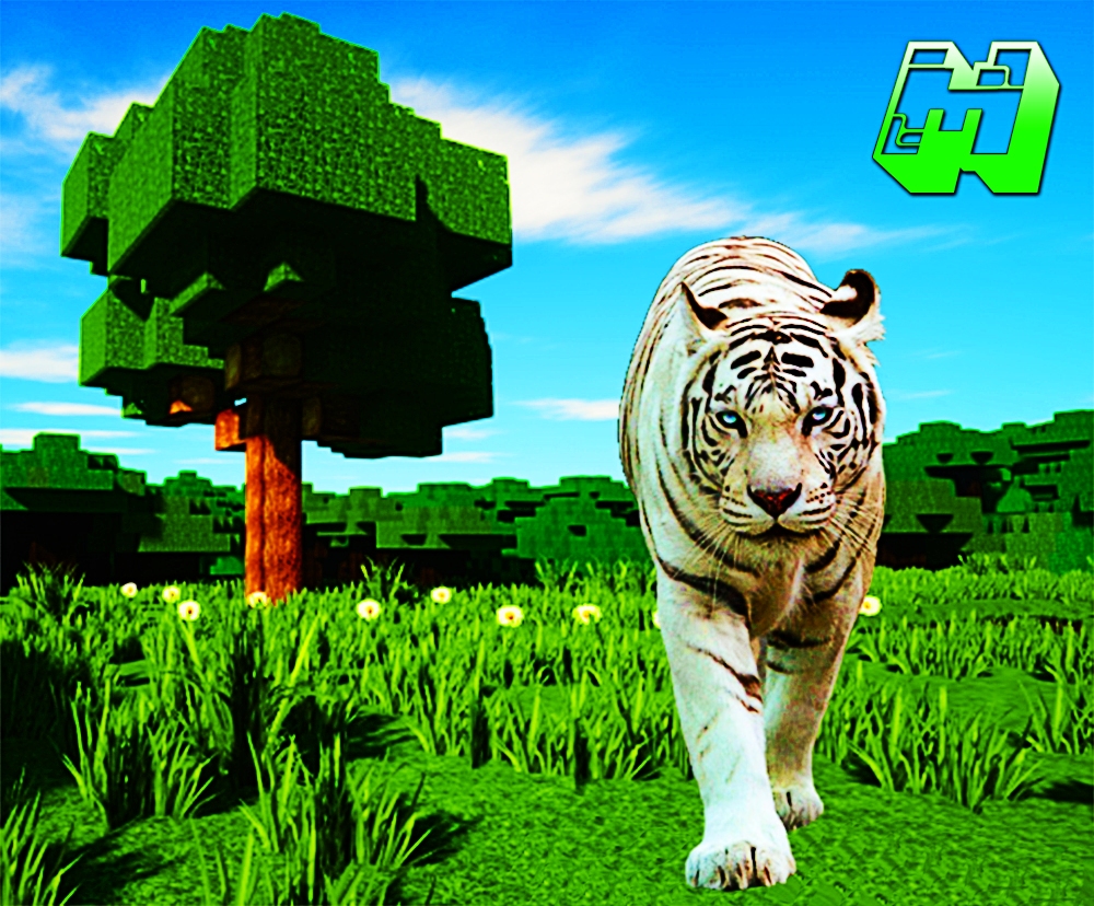 Realistic White Tiger in  @Minecraft  #Shorts