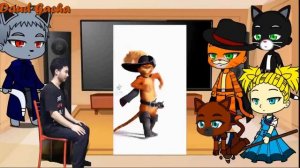 Puss in Boots 2 reagindo ao Gato de Botas 2|gacha club| Puss in Boots 2 react to| Death Wolf