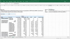 Automatic EMAIL From Excel | GST Mismatch mail to Party | Different data mail to Party fast.