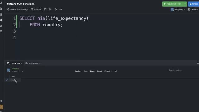 Learn to code in 2 minutes - MIN and MAX functions in SQL!