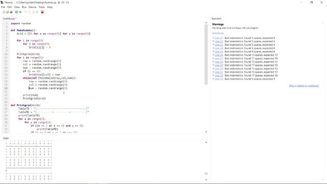 How To Make a Sudoku Generator in Python!!