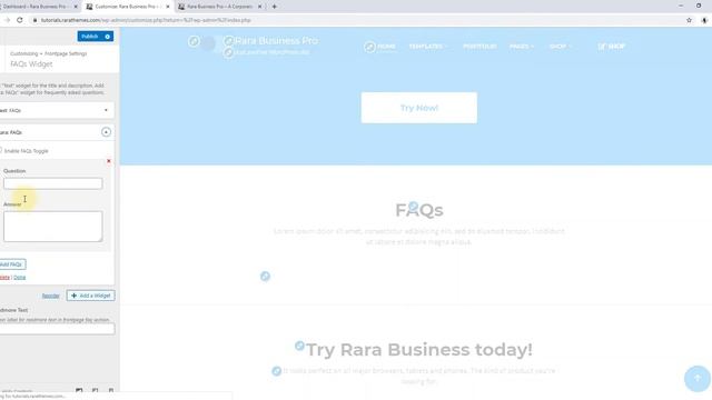 How to Configure FAQs Section | Rara Business Pro WordPress Theme смотреть онлайн