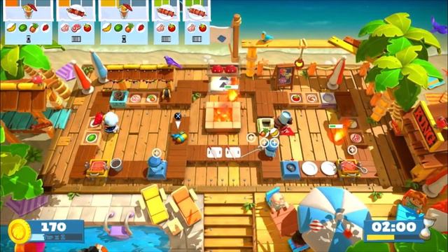 Arcade Lobby Vote- Baking Beaches  Fire Chaos Overcooked- All You Can Eat 2 player