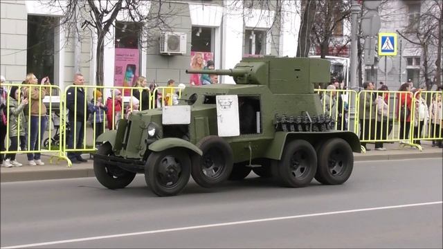 Броневик бронеавтомобиль БА-6, на параде победы в Великом Новгороде 9 мая 2022