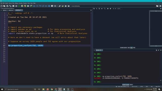 Data Science using Python... Confidence Interval on a Proportion. смотреть онлайн
