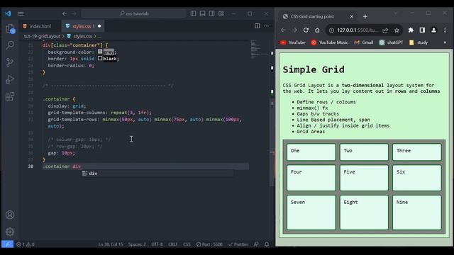 Grid Layout in css | web development tutorial | css tutorial | Urdu || Hindi