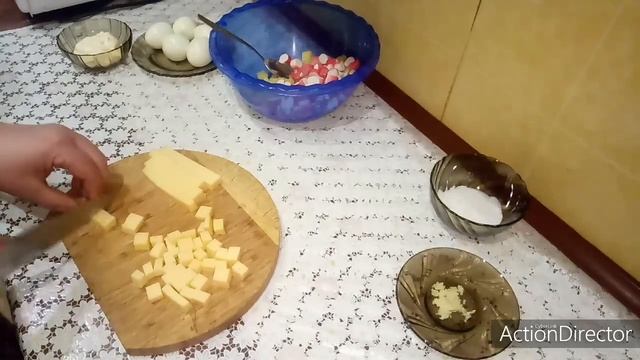 Салат с ананасом и крабовыми палочками смотреть онлайн