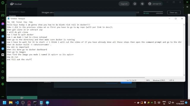 How to do Blank Rick Roll In docker