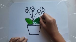 Bolalar gulni rasm chizish | how to draw a flower pot | рисуем цветы в горшке | baby colors