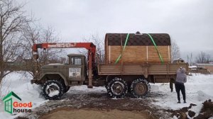 Установка бани бочки 3 м на участок