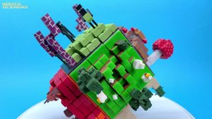 Изготовление кубика Minecraft из полимерной глины.