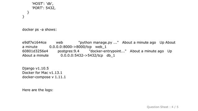 Django : Django can't connect to Postgres in Docker setup смотреть онлайн