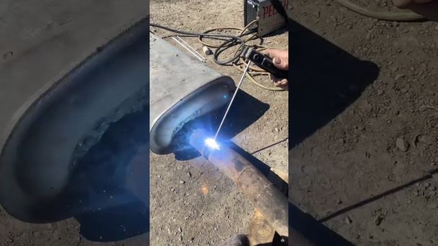 Сварка глушителя электродом