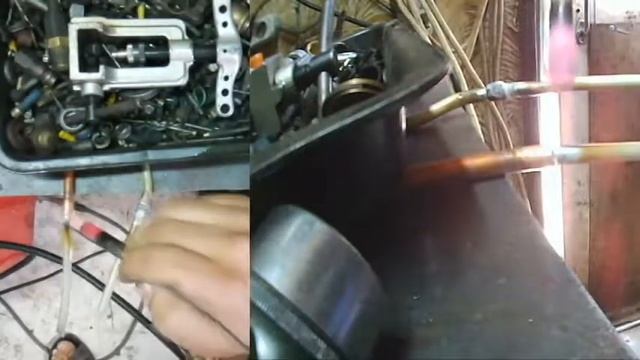 Пайка алюминия с медью припоем Castolin. смотреть онлайн