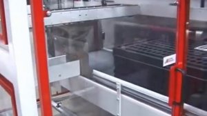 SV165 Side Feed Automatic 53-12 with Pack Clamp - Wrapping Knock Down Shelving Units.wmv