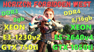 HORIZON FORBIDDEN WEST НА СЛАБОМ ПК.XEON E3-1230v2/E5-2640v4/GTX 750ti/1050ti/DDR3/4...8/16gb