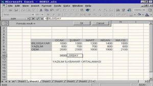 Microsoft Excel 97’de Hesaplama İşlemleri