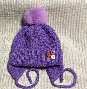 Детская шапочка спицами 4-8 месяцев обхват 42-48