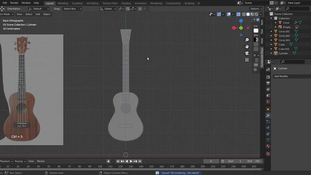 Tutorial Basic Blender 3D | How to create 3d guitar acoustic