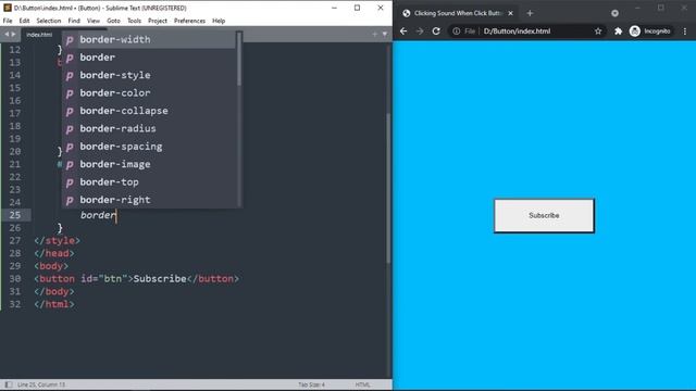 Button Click Sound Effect | In HTML CSS and JavaScript | HTML Tutorial For Beginners смотреть онлайн