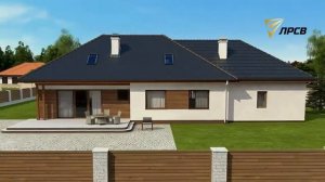 Вариант одноэтажного дома с гаражом на два автомобиля