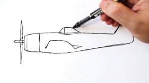 How to draw a WW2 fighter plane P-47 Thunderbolt