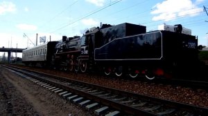 Прибытие паровоза ТЭ-3162 (ТЧ-16) с туристическим поездом №922 на Рижский вокзал.