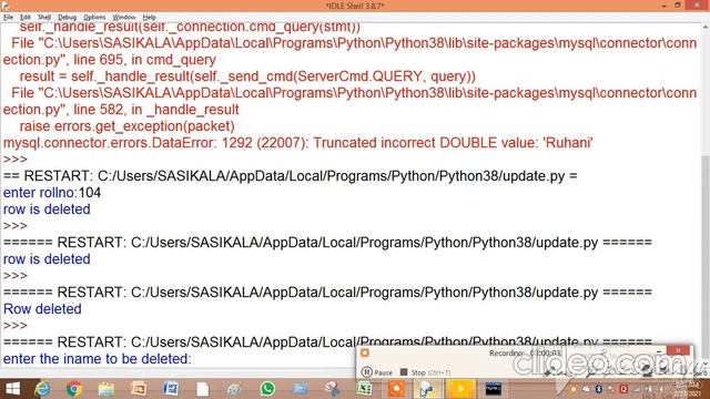 CBSE - Class 12 - Ch-15 - Interface Python with MySQL - Delete, Update queries -Sumitha Arora-Tamil