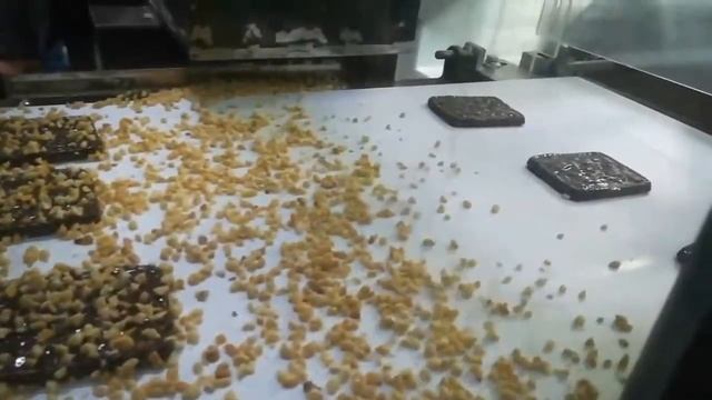 Линия глазирования + посыпка дробленым орехом смотреть онлайн