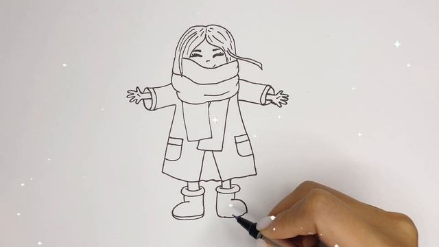 Как нарисовать ДЕВОЧКУ| Рисунок на ОСЕНЬ |how to draw Girl | Fall drawing смотреть онлайн