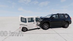 ASIAN SMALL CAR vs TOYOTA LC PRADO! 150 Km/H CRASH TEST! - BeamNg Drive