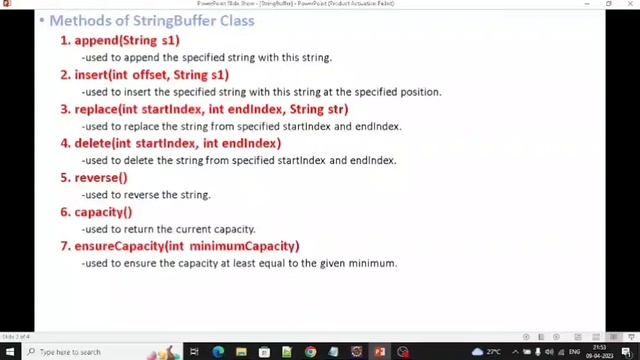 StringBuffer Class in Java