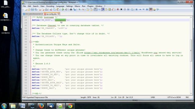 Complete WordPress Video Tutorial - 10 - Modifying the wp-config.php File смотреть онлайн