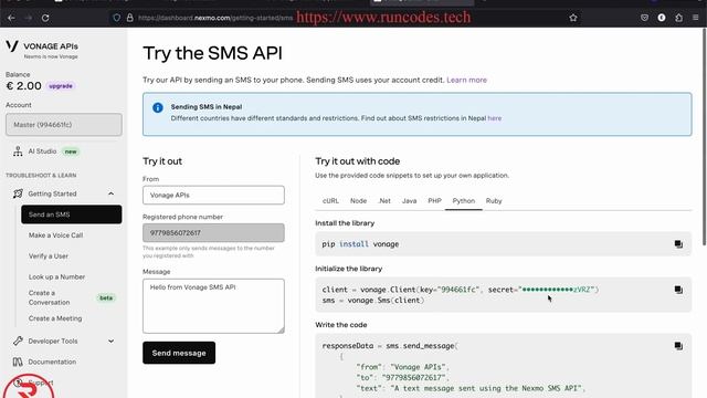 How to Send Free SMS using SMS API in Python?