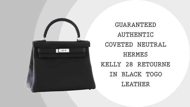 Hermes Kelly 28 Bag Black Retourne Togo Palladium Hardware • MIGHTYCHIC • смотреть онлайн
