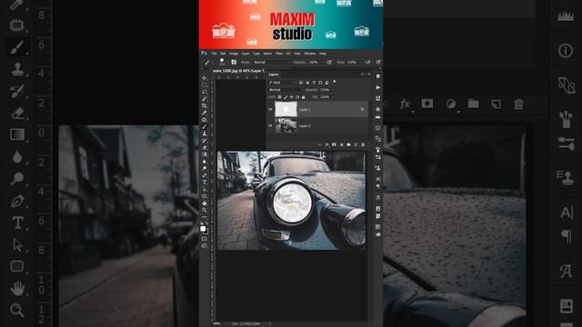 Как сделать в фотошопе свет от фар | Photoshop | #Shorts