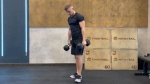 Тяга становая с двумя гантелями .