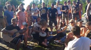 35 километр , Памятник В.Цою на месте гибели 15.08.2015 Латвия " Стук "