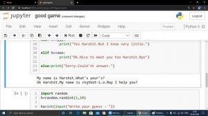 2 Python games and a chatbot made with coding and explanation of them. Simple coding to make games.