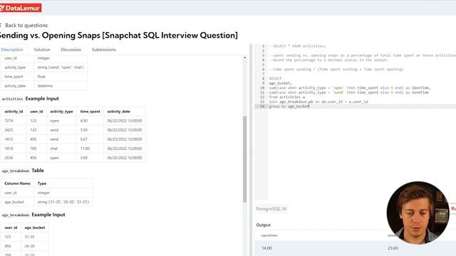 Solving a Real Snapchat SQL Data Analyst Interview Question смотреть онлайн