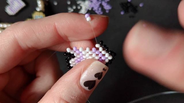 Фигурка сердечко из бисера в технике крестик смотреть онлайн