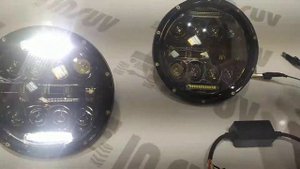 Светодиодные LED фары на Ниву "5 линз" 2*105W