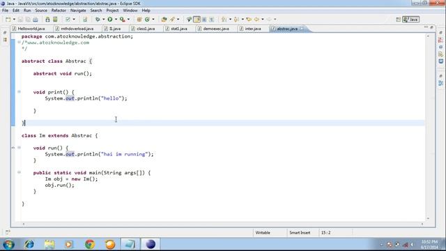 18.How abstraction works in java with simple example {in தமிழ்}