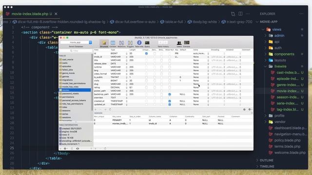 Laravel Livewire Tutorial Create Movie Website #8 Add Tailwind CSS Responsive Table