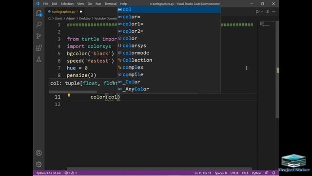 python turtle graphics tutorial || #design40  || Python graphics