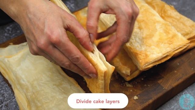 Cake in 25 minutes! Simple, quick and tasty cake recipe | Lazy Napoleon cake from puff pastry
