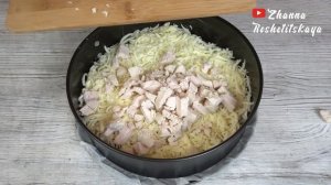 Заливной Пирог с Курицей Грибами Сыром и Рисом на Кефире