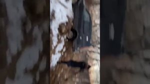 проверка лебедки из двух палок и троса. работает?