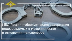 МВД России публикует видео задержания подозреваемых в мошенничестве в отношении пенсионеров