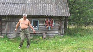 Казак Дмитрий разминка в славянской традиции и работа с палкой